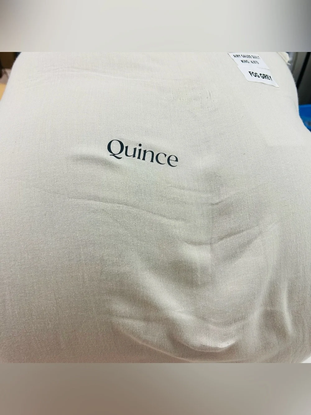 NWT QUINCE Organic Airy Gauze Dream Quilt King/Cal King Fog Grey 8375